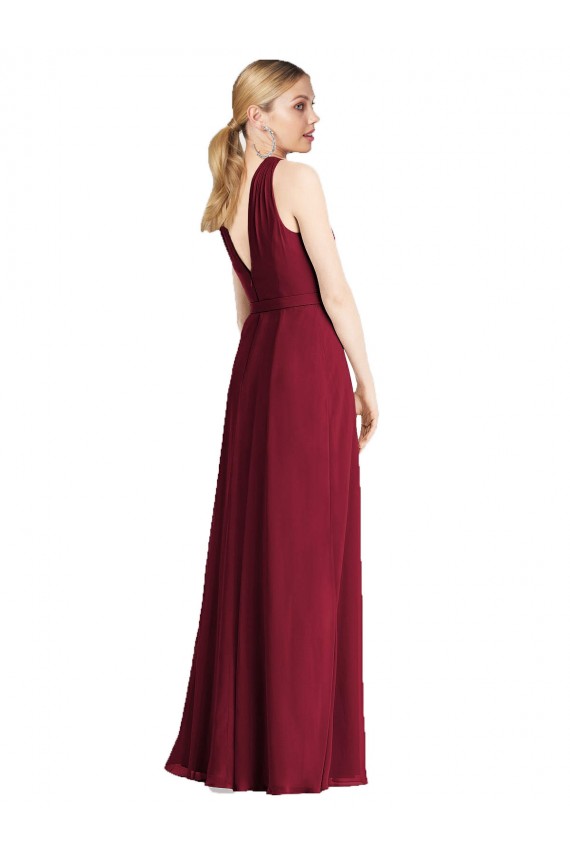 Königsblau A-Linien Neckholder Chiffon Lange Brautjungfernkleider Lieferanten