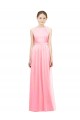 Lachs A-Linien Neckholder Chiffon Lange Brautjungfernkleider Lieferanten