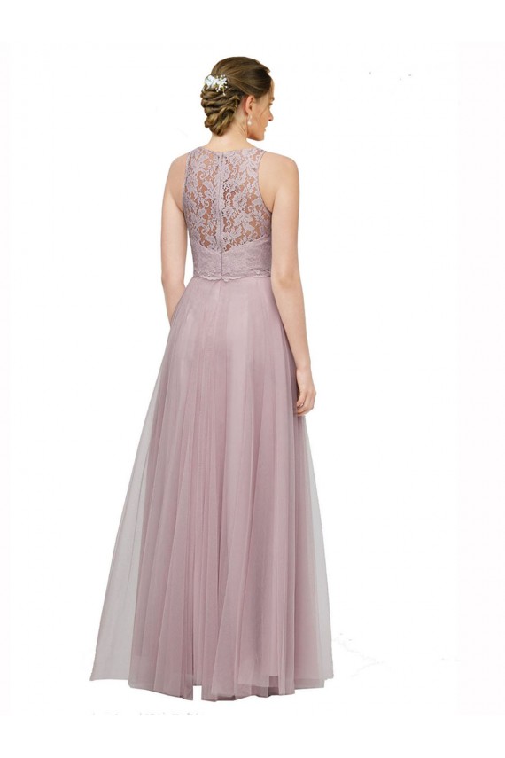Light Lilac A-Linien Tüll Spitze Lange Brautjungfernkleider Lieferanten
