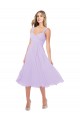 Lila A-Linien Midi Chiffon Kurze Brautjungfernkleider / Cocktailkleider / Heimkehr Kleider Lieferanten
