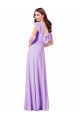 Lila A-Linien V-Ausschnitt Chiffon Lange Brautjungfernkleider Lieferanten