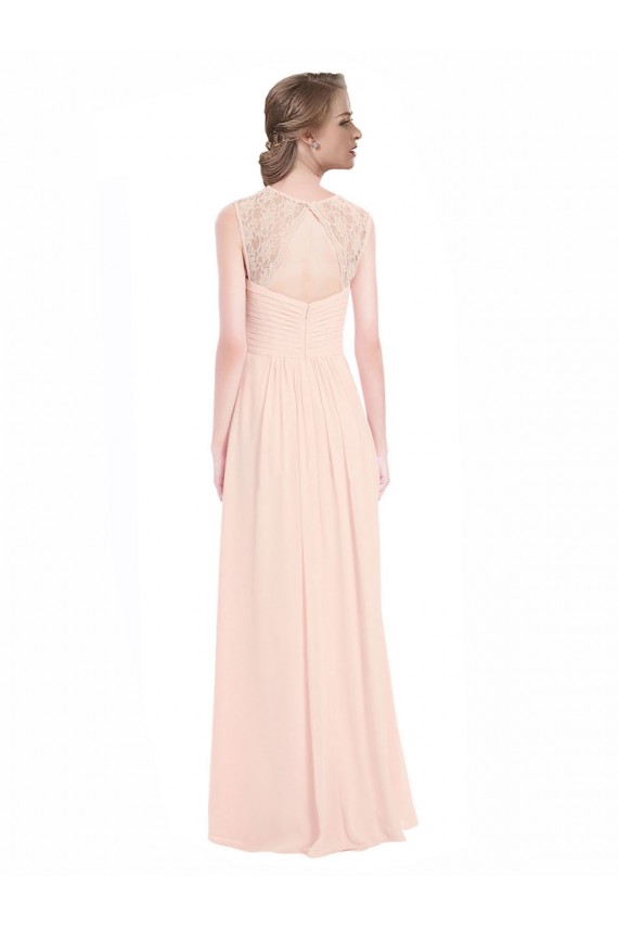 Minzgrün A-Linien Chiffon Spitze Lange Brautjungfernkleider Lieferanten