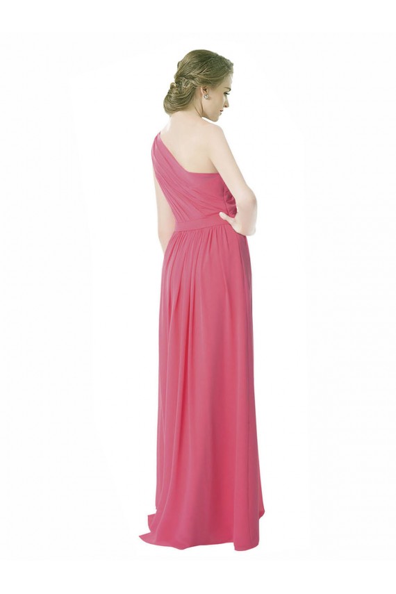 Minzgrün A-Linien Eine-Schulter Chiffon Lange Brautjungfernkleider Lieferanten