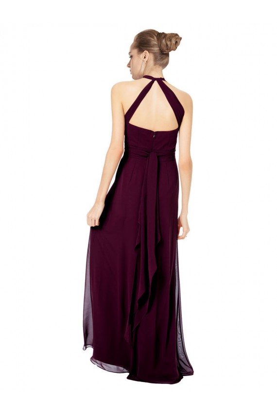 Mitternachtsgrün A-Linien Neckholder Chiffon Lange Brautjungfernkleider Lieferanten