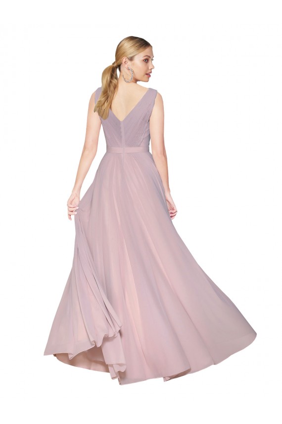 Primel A-Linien V-Ausschnitt Chiffon Lange Formale Brautjungfernkleider / Abendkleider / Abiballkleider Lieferanten