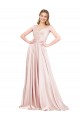 Rosa A-Linien Off-Schulter Satin Lange Formale Brautjungfernkleider / Abendkleider / Abiballkleider Lieferanten