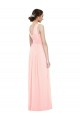 Rosa A-Linien V-Ausschnitt Chiffon Lange Brautjungfernkleider Lieferanten