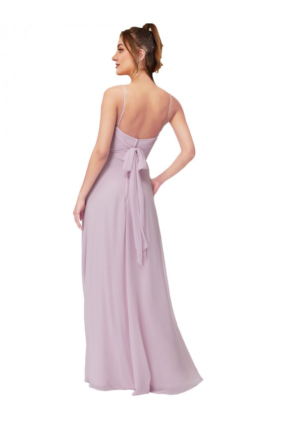 Rosa Leuchten A-Linien Chiffon Lange Brautjungfernkleider Lieferanten