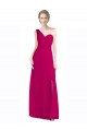 Rot 16 A-Linien Eine-Schulter Chiffon Lange Brautjungfernkleider Lieferanten