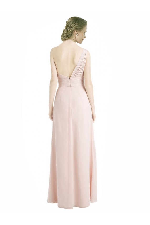 Rot 16 A-Linien Eine-Schulter Chiffon Lange Brautjungfernkleider Lieferanten