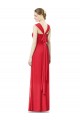 Rot A-Linien Chiffon Lange Brautjungfernkleider Lieferanten