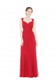 Rot A-Linien Chiffon Lange Brautjungfernkleider Lieferanten