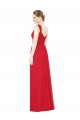 Rot A-Linien Chiffon Lange Brautjungfernkleider Lieferanten