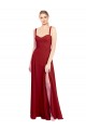 Rot A-Linien Chiffon Lange Brautjungfernkleider Lieferanten