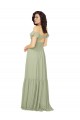 Safran A-Linien V-Ausschnitt Chiffon Lange Brautjungfernkleider Lieferanten