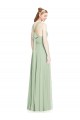 Salbeigrün A-Linien Neckholder Chiffon Lange Brautjungfernkleider Lieferanten