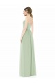 Salbeigrün A-Linien Trägerlos Chiffon Lange Brautjungfernkleider Lieferanten