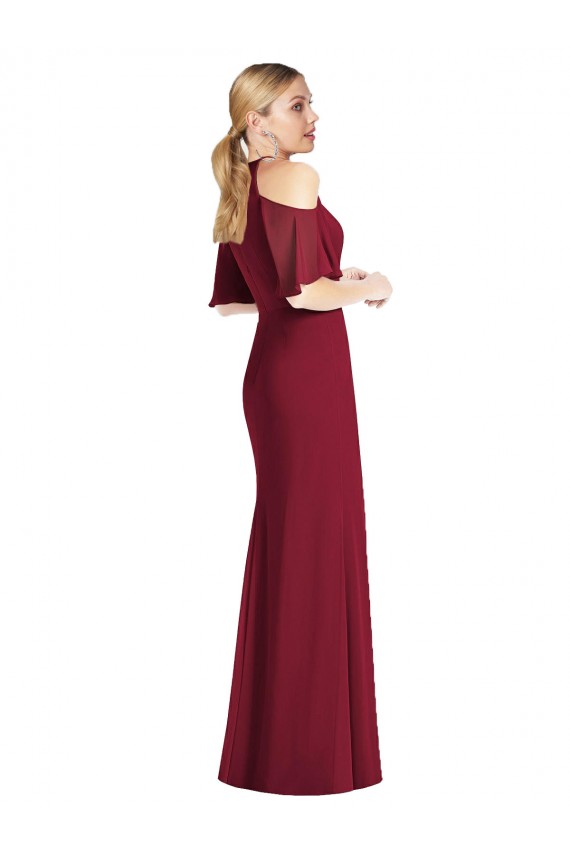 Salbeigrün Meerjungfrau Neckholder Chiffon Lange Brautjungfernkleider Lieferanten