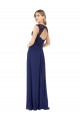 Saphir A-Linien V-Ausschnitt Chiffon Lange Brautjungfernkleider Lieferanten