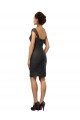 Schiefergrau A-Linien Off-Schulter Knielang Chiffon Spitze Kurze Brautjungfernkleider / Cocktailkleider Lieferanten