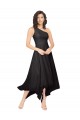 Schwarz A-Linien Eine-Schulter Trägerlos Midi Chiffon Kurze Brautjungfernkleider / Cocktailkleider / Heimkehr Kleider Lieferanten