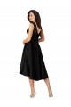 Schwarz A-Linien Illusion Ausschnitt Midi Satin Spitze Kurze Brautjungfernkleider / Cocktailkleider / Heimkehr Kleider Lieferanten