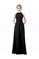 Schwarz A-Linien Neckholder Chiffon Lange Brautjungfernkleider Lieferanten