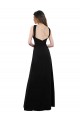 Schwarz A-Linien Neckholder Chiffon Lange Brautjungfernkleider Lieferanten