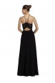 Schwarz A-Linien Neckholder Chiffon Spitze Lange Brautjungfernkleider Lieferanten