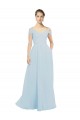 Seeglas A-Linien Off-Schulter Chiffon Lange Brautjungfernkleider Lieferanten