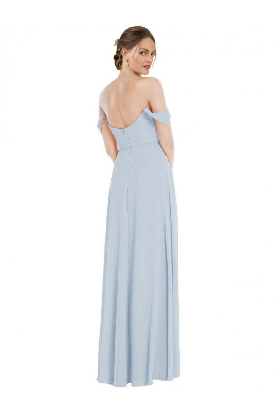 Seeglas A-Linien Off-Schulter Chiffon Lange Brautjungfernkleider Lieferanten