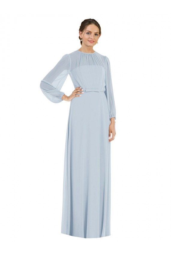 Seeglas A-Linien Trägerlos Chiffon Lange Formale Brautjungfernkleider / Abendkleider Lieferanten