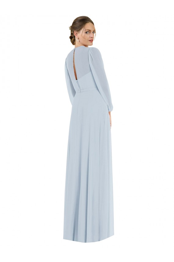 Seeglas A-Linien Trägerlos Chiffon Lange Formale Brautjungfernkleider / Abendkleider Lieferanten