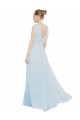 Seeglas A-Linien V-Ausschnitt Chiffon Lange Brautjungfernkleider Lieferanten