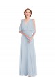Seeglas A-Linien V-Ausschnitt Chiffon Lange Brautjungfernkleider Lieferanten
