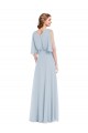 Seeglas A-Linien V-Ausschnitt Chiffon Lange Brautjungfernkleider Lieferanten