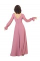 Seeglas A-Linien V-Ausschnitt Chiffon Lange Brautjungfernkleider Lieferanten