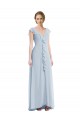 Seeglas A-Linien V-Ausschnitt Chiffon Lange Brautjungfernkleider Lieferanten