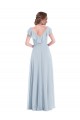 Seeglas A-Linien V-Ausschnitt Chiffon Lange Brautjungfernkleider Lieferanten