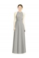 Silber A-Linien Neckholder Chiffon Lange Brautjungfernkleider Lieferanten