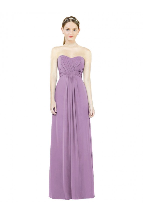 Staubiger Lavendel A-Linien Chiffon Lange Brautjungfernkleider Lieferanten