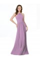 Staubiger Lavendel A-Linien Neckholder Chiffon Lange Brautjungfernkleider Lieferanten