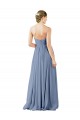 Staubiges Blau A-Linien Chiffon Lange Brautjungfernkleider Lieferanten