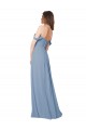 Staubiges Blau A-Linien Chiffon Lange Brautjungfernkleider Lieferanten