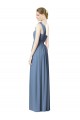 Staubiges Blau A-Linien Eine-Schulter Chiffon Lange Brautjungfernkleider Lieferanten