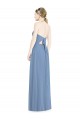 Staubiges Blau A-Linien Neckholder Chiffon Lange Brautjungfernkleider Lieferanten