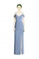 Staubiges Blau A-Linien Off-Schulter Chiffon Lange Formale Brautjungfernkleider / Abendkleider Lieferanten