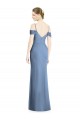 Staubiges Blau A-Linien Off-Schulter Chiffon Lange Formale Brautjungfernkleider / Abendkleider Lieferanten