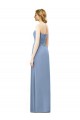 Staubiges Blau A-Linien Trägerlos Chiffon Lange Brautjungfernkleider Lieferanten