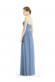 Staubiges Blau A-Linien Trägerlos Chiffon Lange Brautjungfernkleider Lieferanten